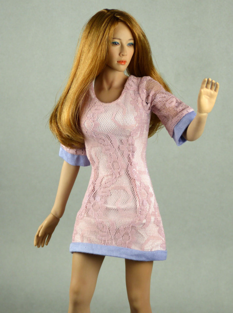 Nouveau Toys Fashion Series - 1/6 Scale Female Sexy Light Pink Lace Dress